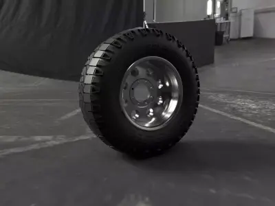 LSMW-0100 Military Truck Wheel 3D model
