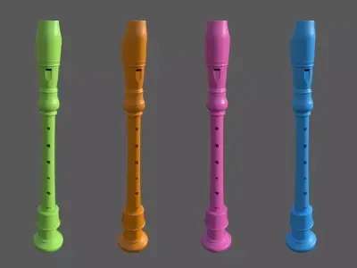 Recorder - Flute  Low-poly 3D model