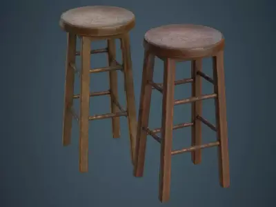 Stool 2B Low-poly 3D model