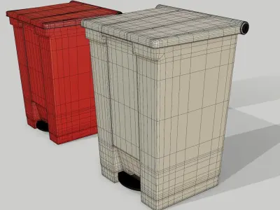 Waste Can Bio Hazardous medical bin 3D model