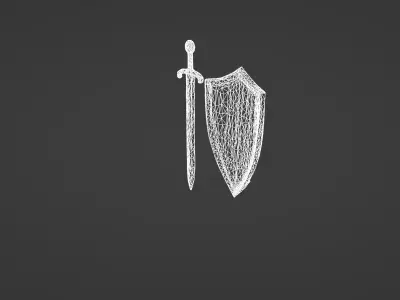 Medieval Sword and Shield Set 3D model