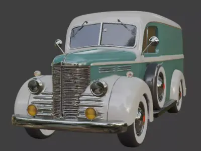 Vintage Delivery Van 3D Model 3D model