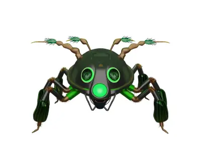 Futuristic cyborg Spider 3D Model Arachnid Design for games  Low-poly 3D model