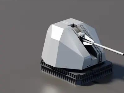DCN GIAT 100mm naval gun 3D model