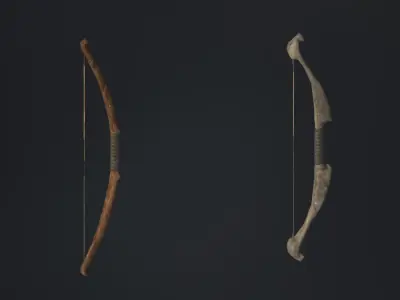 Medieval or Fantasy Bows Set - Low poly and animated Low-poly 3D model