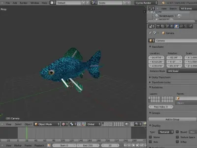 fish made in blender Low-poly 3D model