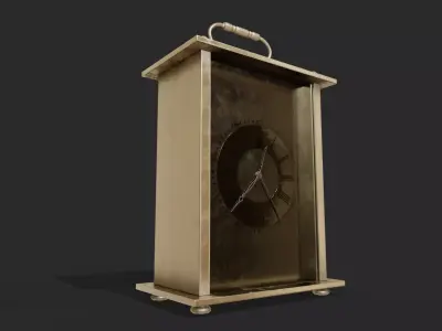 Animated Vintage Carriage Clock Low-poly 3D model