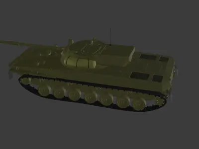 Object 906 - Low-poly USSR Battle Tank 3D model