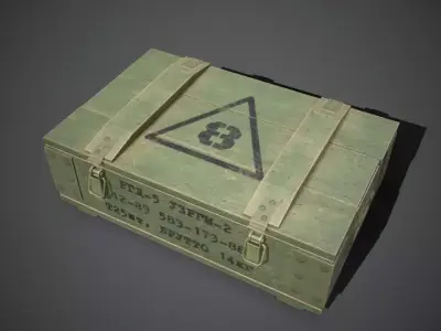 Army grenade box Low-poly 3D model