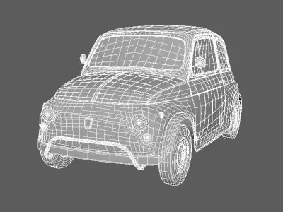 Fiat 500 Vintage Low-poly 3D model