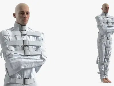 Male Figure in Straitjacket 3D model