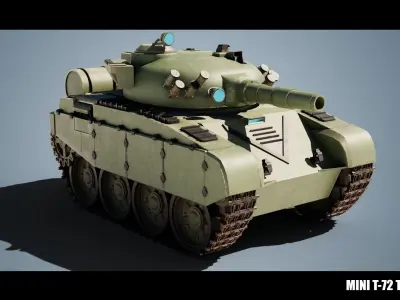 Mini T-72 Tank Low-poly 3D model