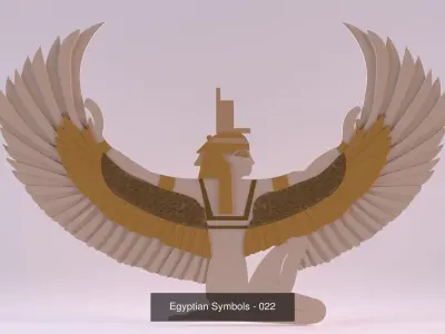 20 Models - Egyptian Symbols - Bundle 02 3D Model Collection