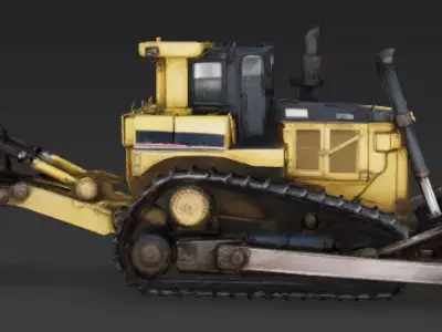 Heavy-Duty Industrial Bulldozer 3D Model Low-poly 3D model
