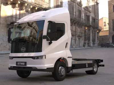 Truck BYD ETM6 Chassis White 3D model