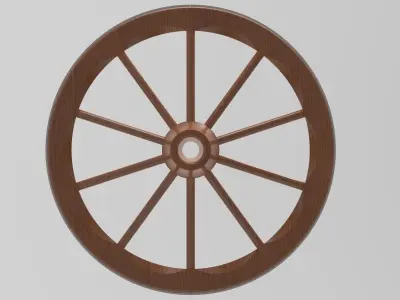 Wooden wheel Free 3D model
