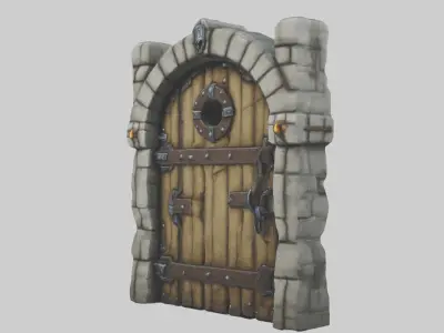 Dungeondoor Model Low-poly 3D model purchase