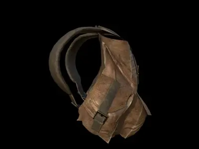 Bag leather military Low-poly 3D model