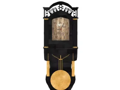 Black Pendulum Wall Clock 3D model Low-poly 3D model
