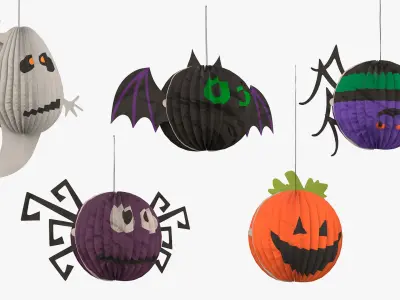 Halloween Paper Decorations Collection 3 3D model
