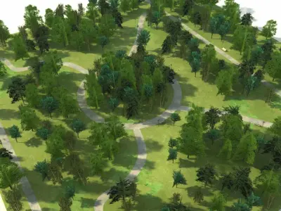 Forest Park Block Trees 2 3D model