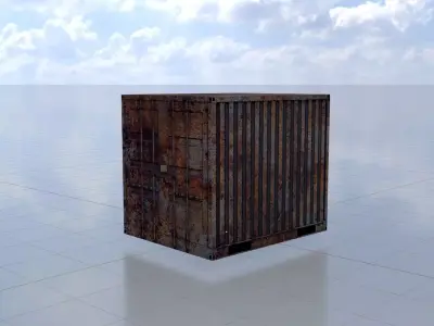 Shipping Container rusty 10-ft Low-poly 3D model