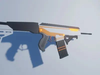 Low Poly Sci-fi Rifle Low-poly 3D model purchase