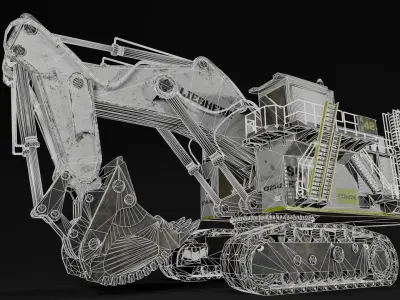 liebherr 9600 Low-poly 3D model