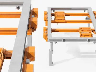 Fixed Crane Beam with Electric Winches 3D model