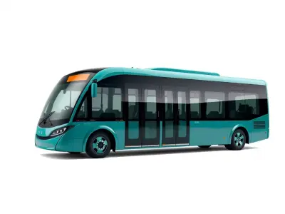 Teal City Bus model pack Low-poly 3D model