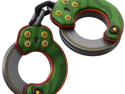 3D Army Handcuff Low-poly 3D model