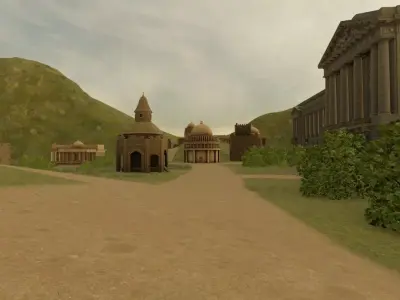 Majestic Hillside Palace Complex 3D model