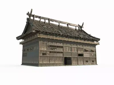 Ancient East Asian Architecture Large Houses 3D model