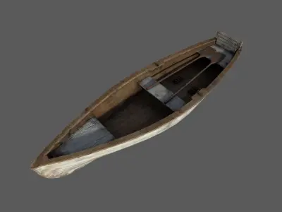 Row boat Low-poly 3D model get