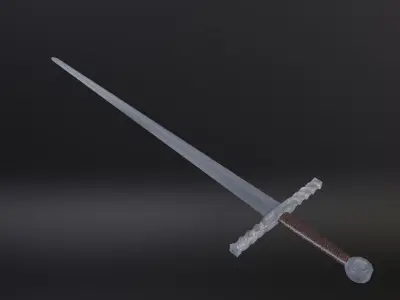 Low poly medieval sword Free low-poly 3D model