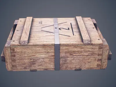 Soviet ammunition crate Low-poly 3D model