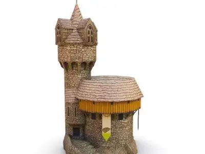 Medieval Building 60 Church Low-poly 3D model