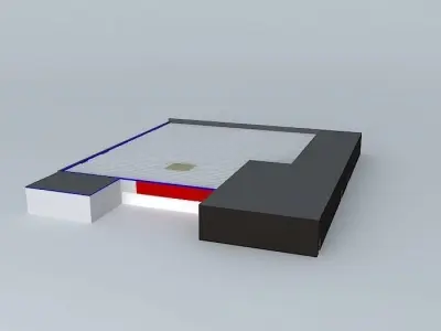 Super U flat surface with line Free 3D model