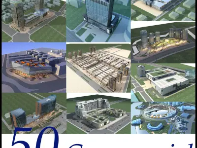 Commercial Building Collection 50 items Vol1  3D model