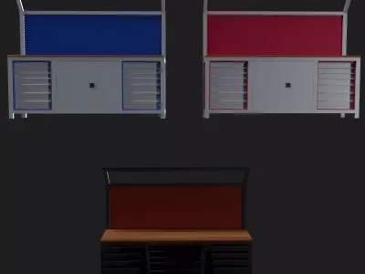 Industrial Work Bench Low-poly 3D model