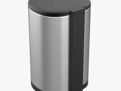 Dustbin 2 stainless steel trash can 3D model