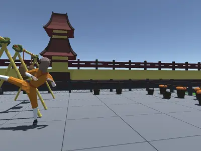 9t5 Low Poly Shaolin Monk Temple Low-poly 3D model