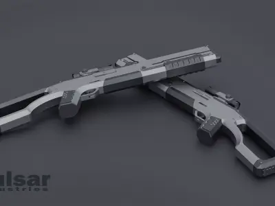 Sci-Fi Plasma Rifle Game Ready Low-poly 3D model