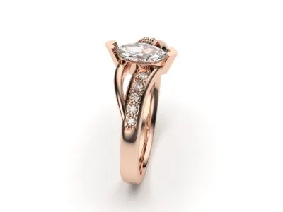 solitaire with ring sizes  7 part S9 3D print model