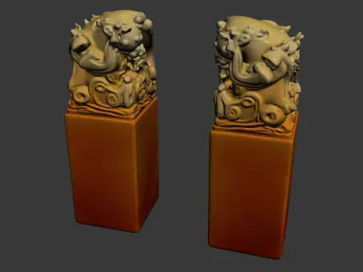imperial jade seal 3D model