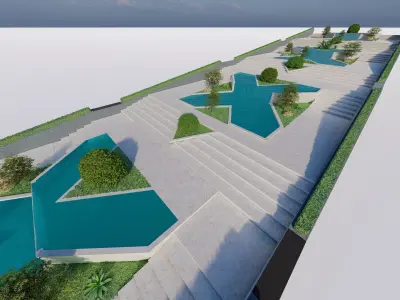 park-public park-Private Park Landscape 3D model 2