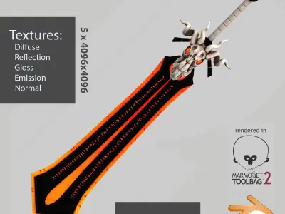 Elemental Greatsword Low-poly 3D model