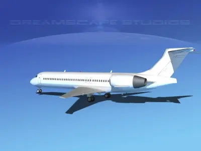 Boeing 717-200 Unmarked 2 3D model