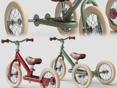 Trybike Tricycle Et Draisienne Acier 2 en 1 Vintag 3D model