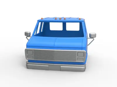 Shell of Vintage Transporter truck V2 Scale 1 to 25 3D print model